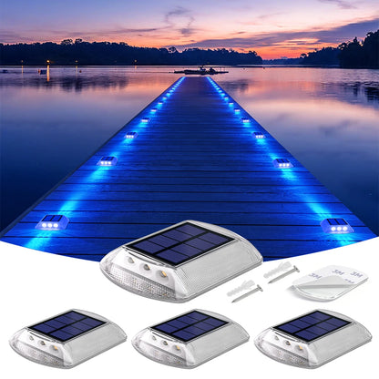 Solar Deck Lights Outdoor Warm White Driveway Lights