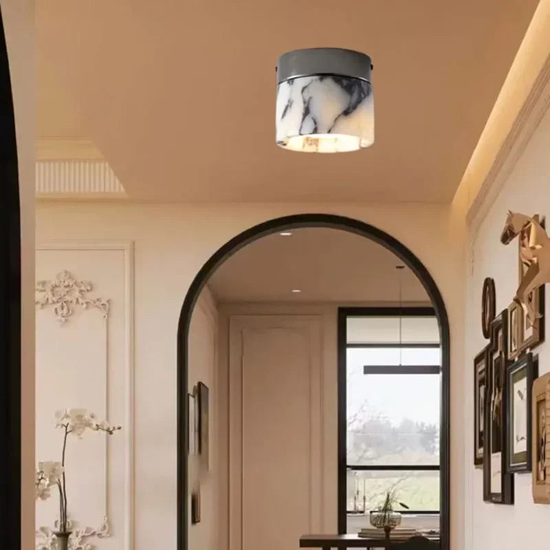Nordic Lamp Marble Cylinder Natural Stone LED Ceiling Lamp