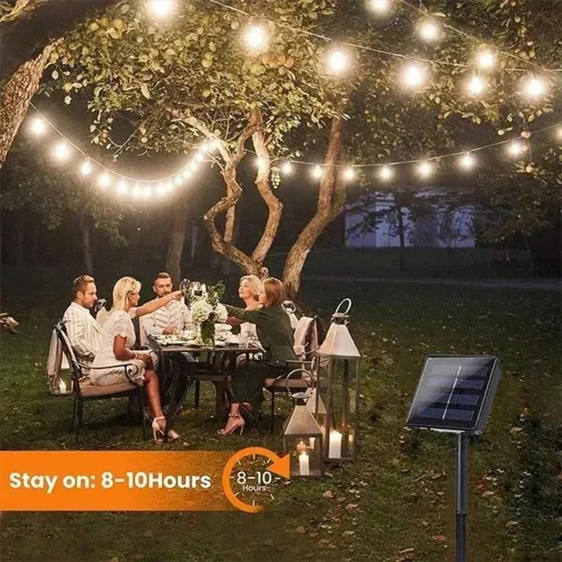 1Pack Outdoor Solar String Lights LED IP65 Waterproof Retro Vintage Bulb