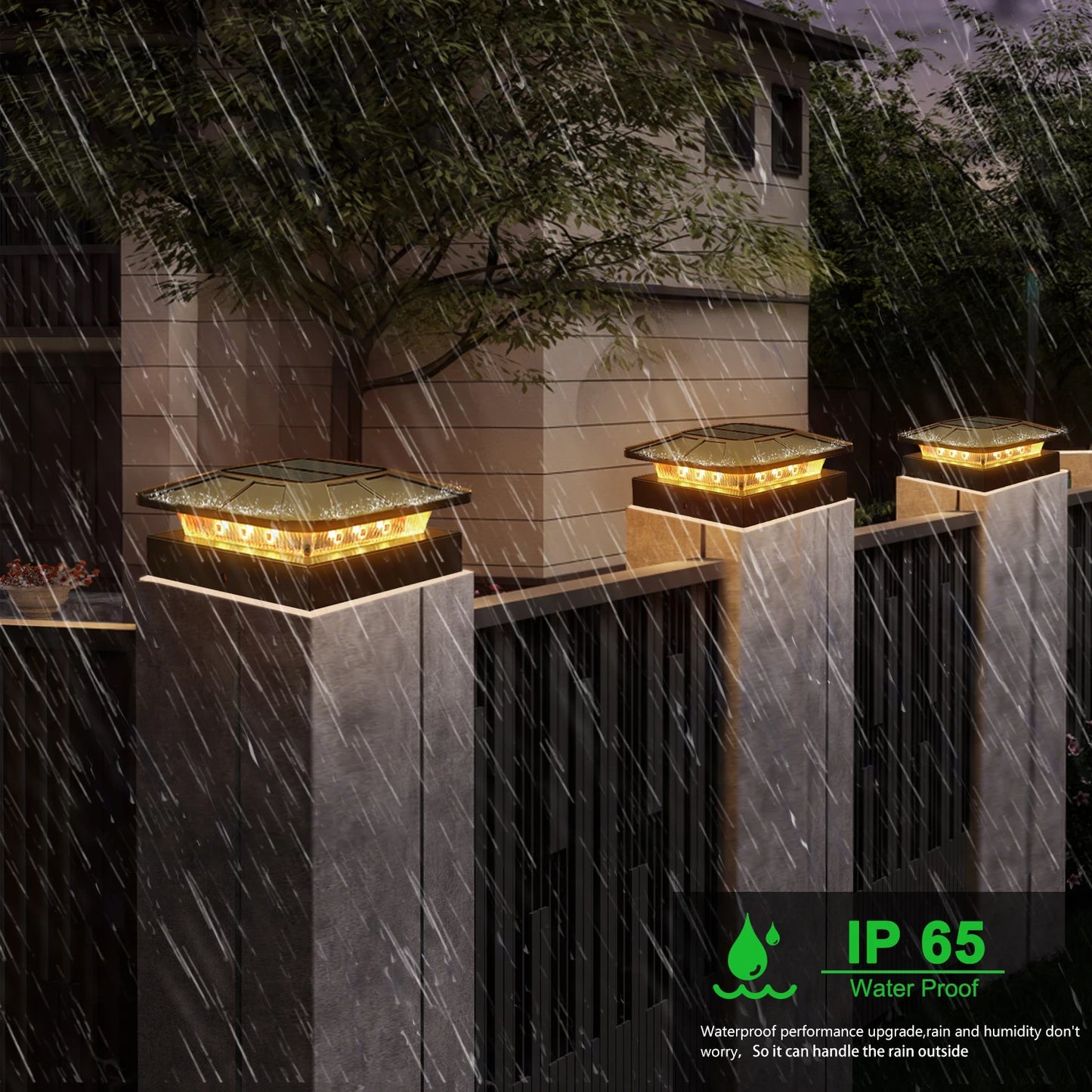 Solar Post Cap Lights Outdoor Waterproof LED Deck Lights