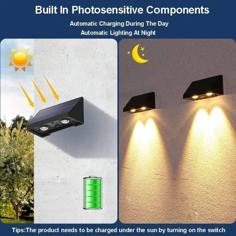 Solar Wall Light Outdoor Porch Lights Illumination LED Lamp