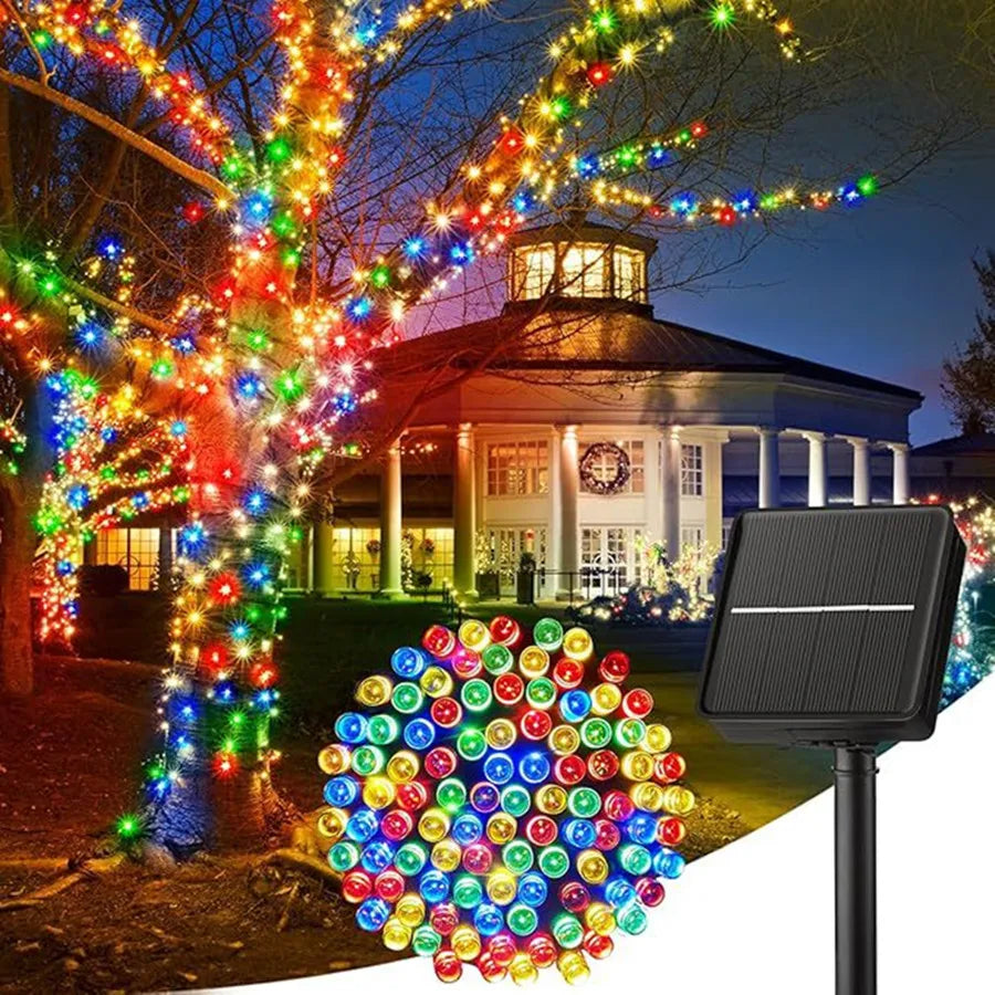 Solar LED String Lights Outdoor Garden Fairy Lights 8 Modes