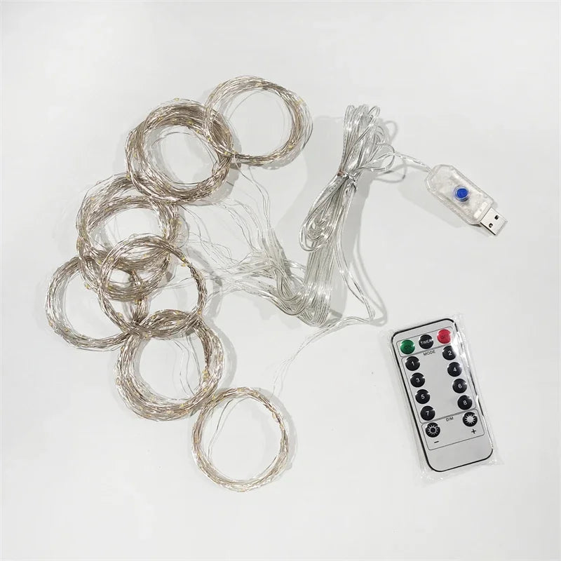 6x3M LED USB Curtain String Fairy Lights Christmas Garland
