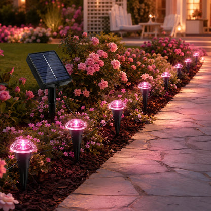 Solar Powered Ground Stake Pathway Lights Warm Glow Garden