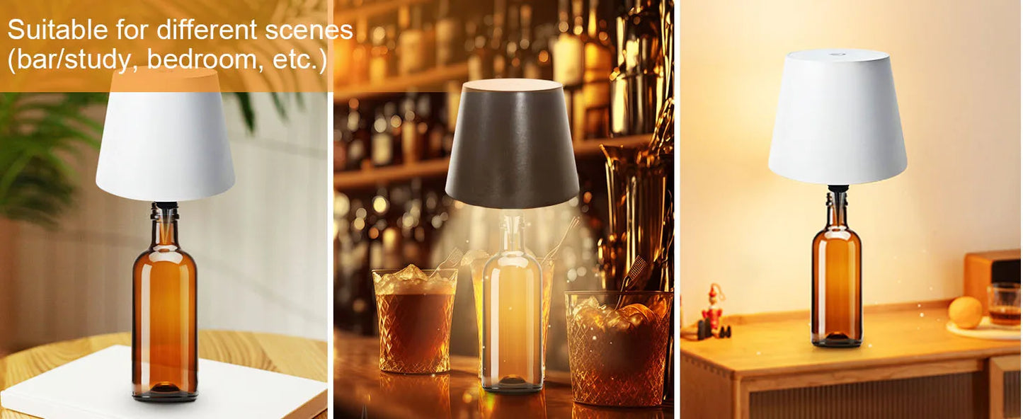 KFV Wireless Table Lamp Wine Bottles LED Bottle Light