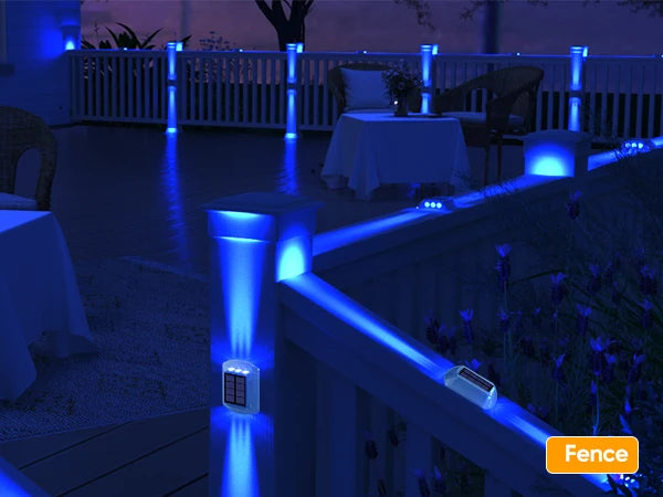 Solar Deck Lights Outdoor Warm White Driveway Lights