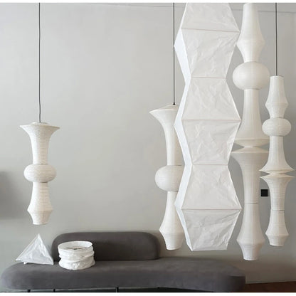 Nordic Wabi Sabi Wind Rice Paper Led Pendant Lights