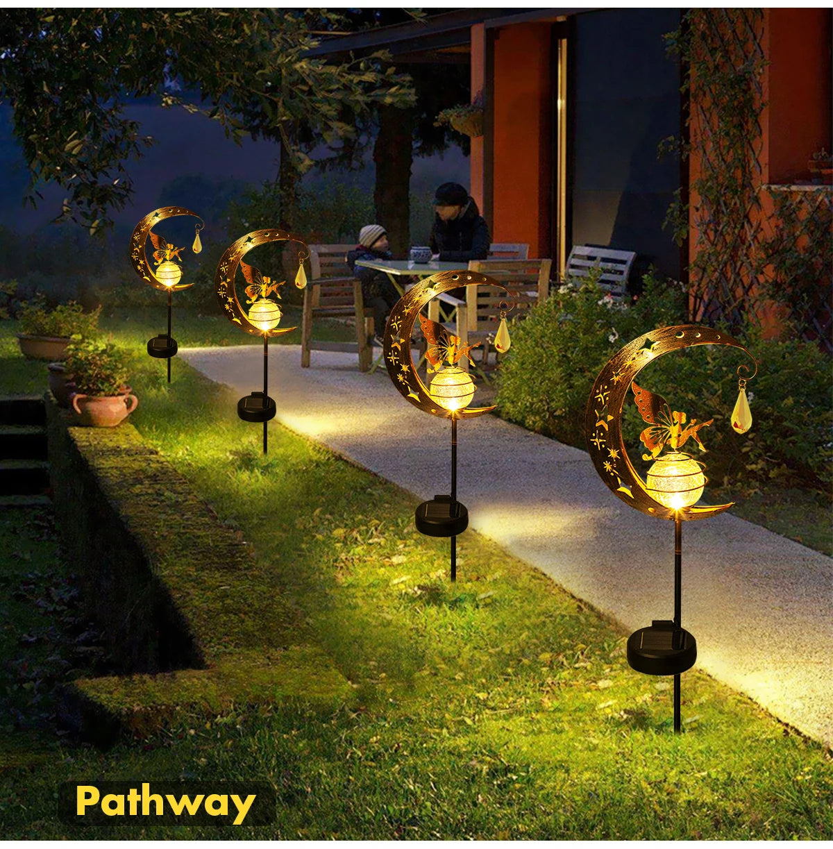 Moon Fairy Solar Lights Outdoor Garden Decorations