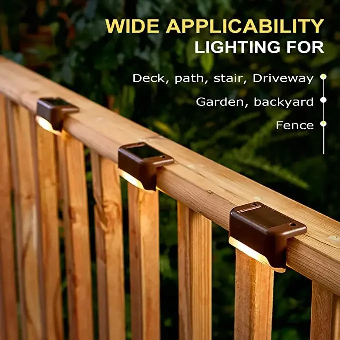 Outdoor Solar Step Lights Warm White LED Waterproof Stair Path Lighting