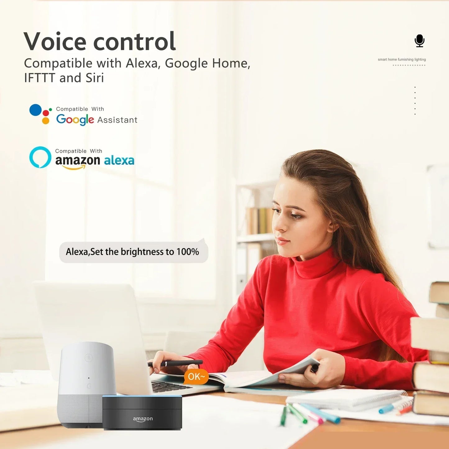 Smart 30W LED Ceiling Lamp with RGBIC Backlight