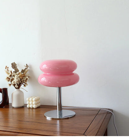 Macaron Glass Table Lamp Trichromatic Dimming Living Room