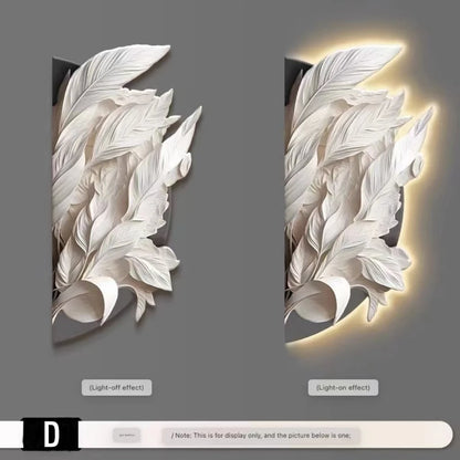 Family Entrance Feather Mural Lamp Modern Lamp