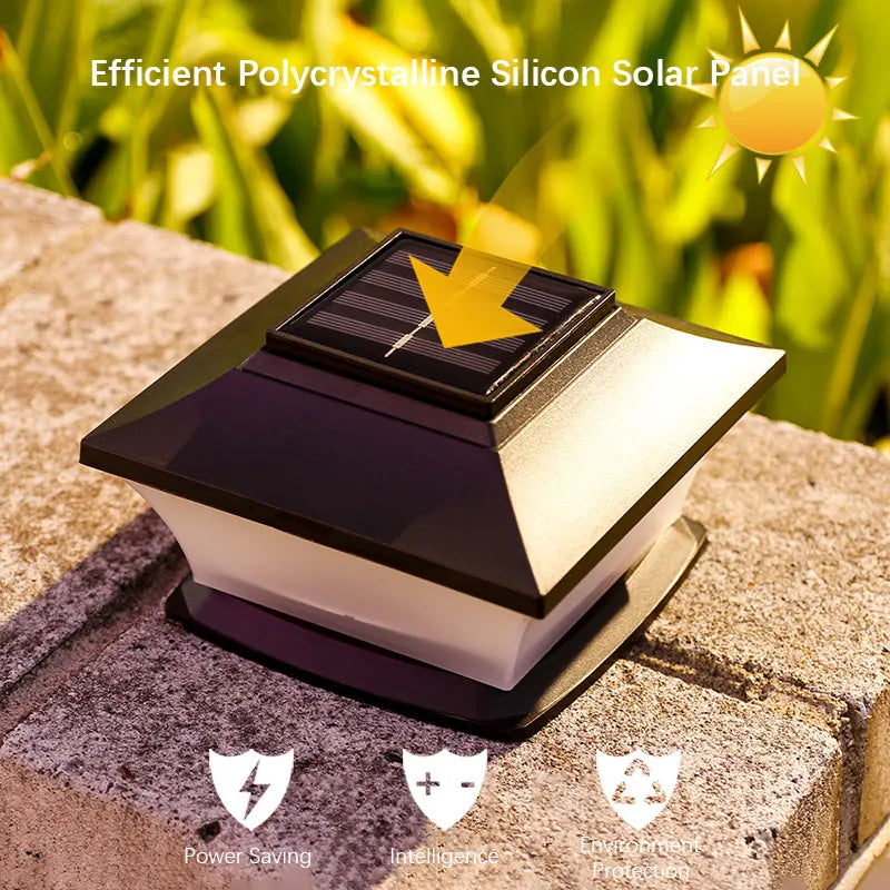 Solar - Powered Outdoor Pillar Lights with Auto On/Off, LED