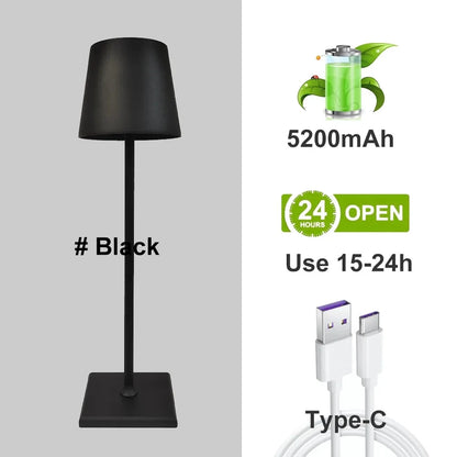 5200mAh USB Aluminum Alloy Desk Lamp LED Rechargeable