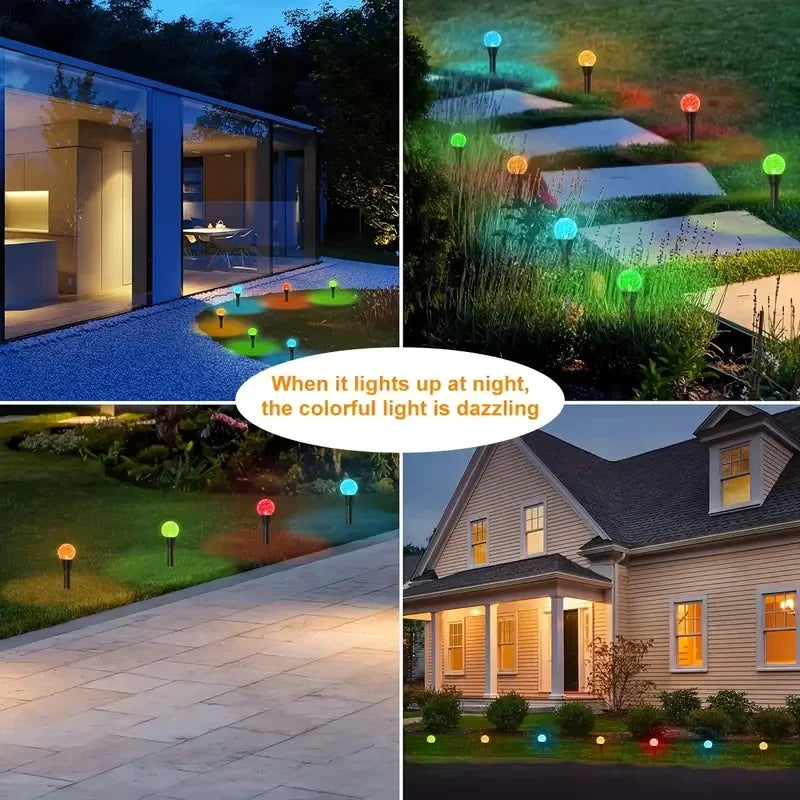 Leds Solar Garden Crystal Lights, Outdoor Lawn Lights