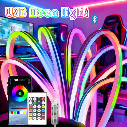 RGB Esports Room Neon Strip Light USB Flexible Ribbon Tape