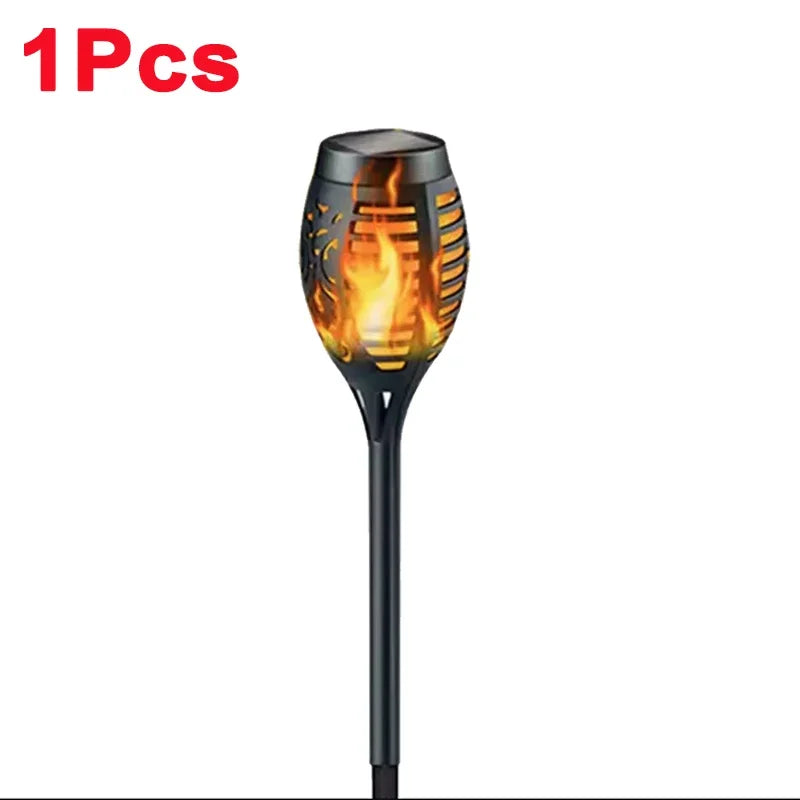 Solar Flame Torch Lights Flickering Light Waterproof Lamps