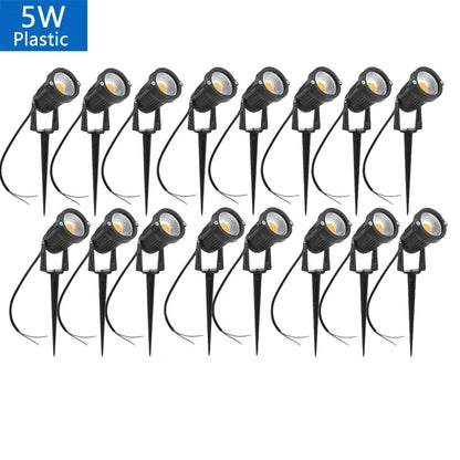 Outdoor Waterproof Spike Garden Path Green Spotlights