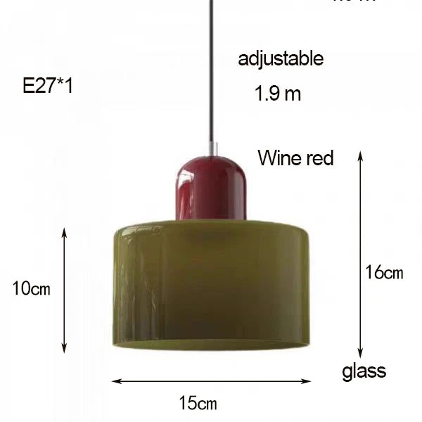 Nordic Modern Glass Bedroom Bedside Long Line Small Chandelier