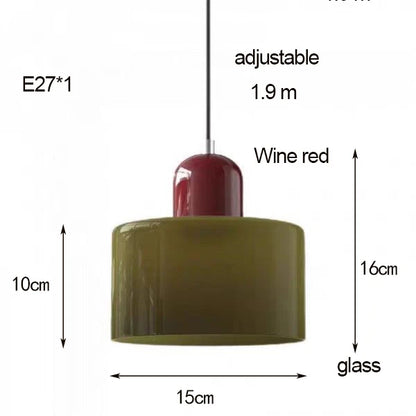 Nordic Modern Glass Bedroom Bedside Long Line Small Chandelier