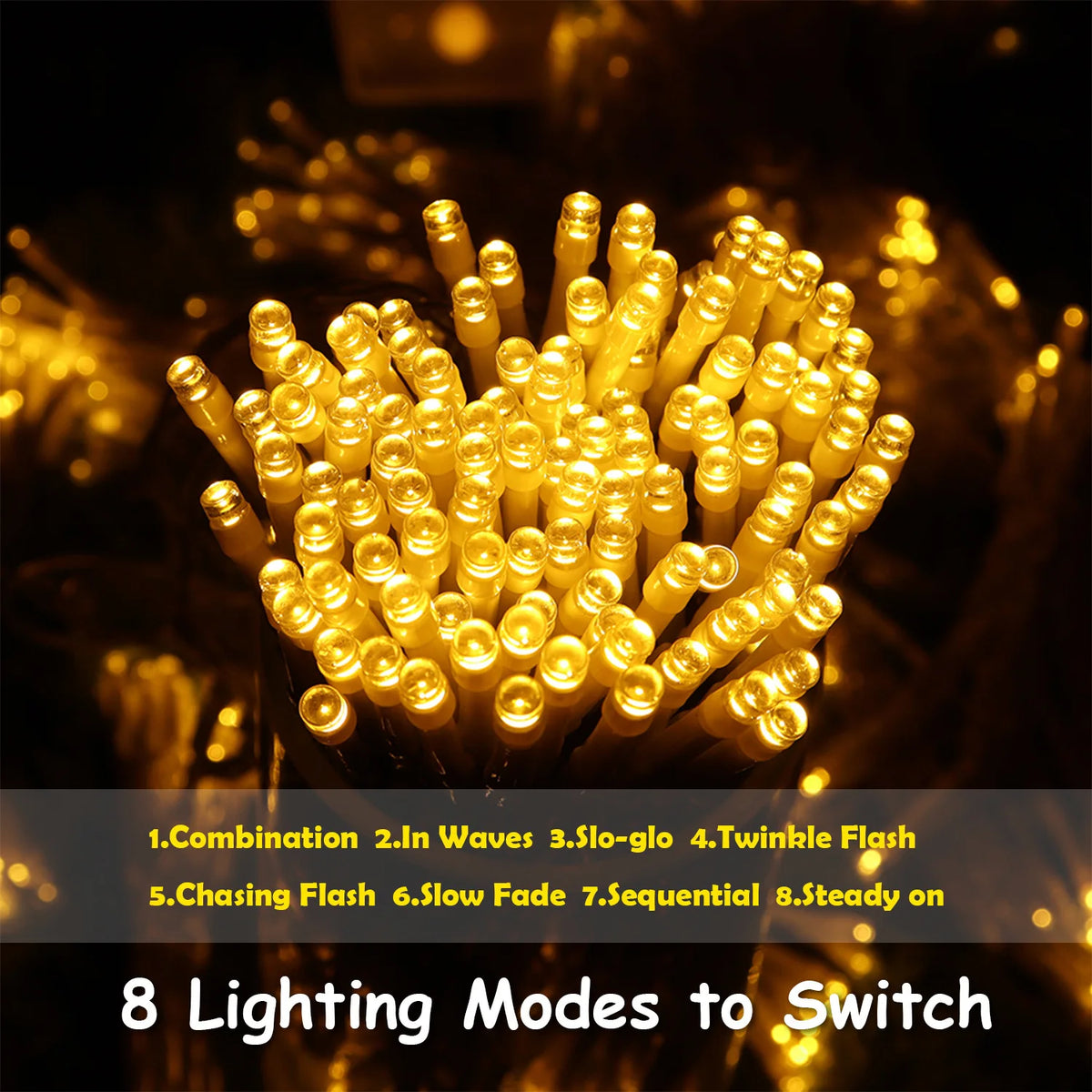 Solar LED String Lights Outdoor Garden Fairy Lights 8 Modes