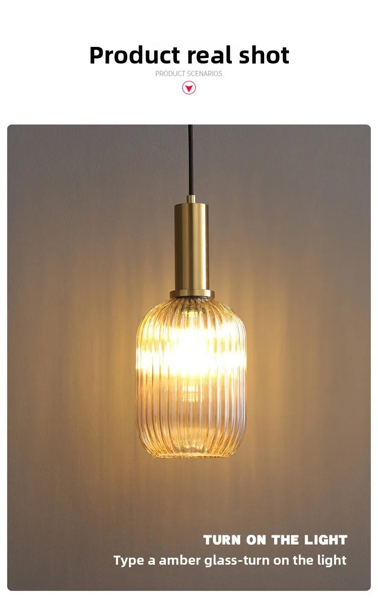 Simple Retro Single Head Ceiling Chandelier Creative  Light