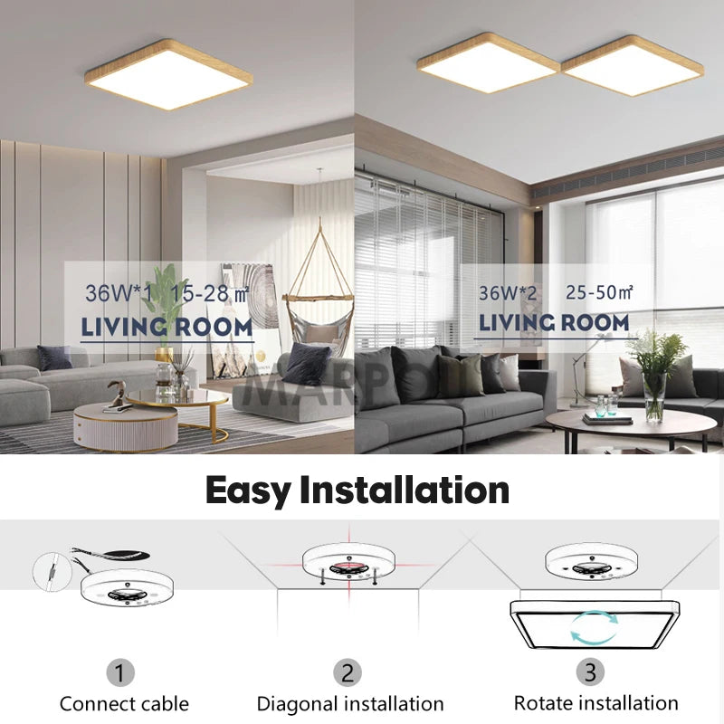 MARPOU 2.4cm Ultra thin led ceiling light Square