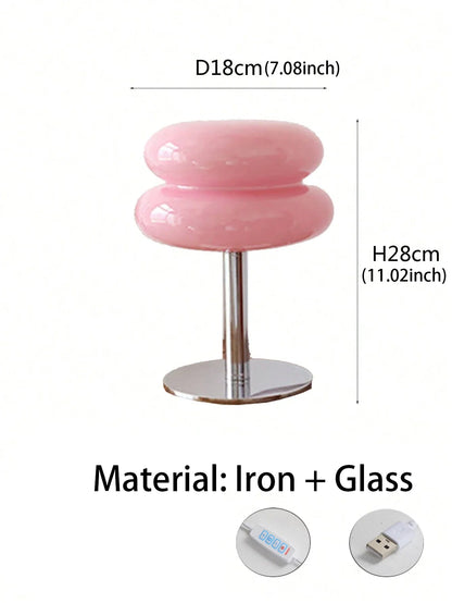 Nordic Bauhaus Macaron Glass LED Desk Lamp Dimming