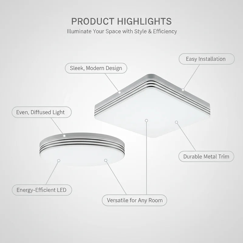 18W-48W LED Ceiling Light 15-30CM Square Ceiling Panel Light