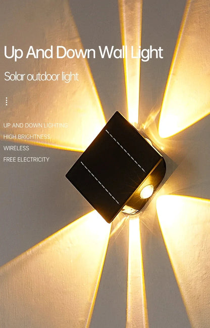 Outdoor LED Solar Wall Light ABS Garden Decoration Wall Light