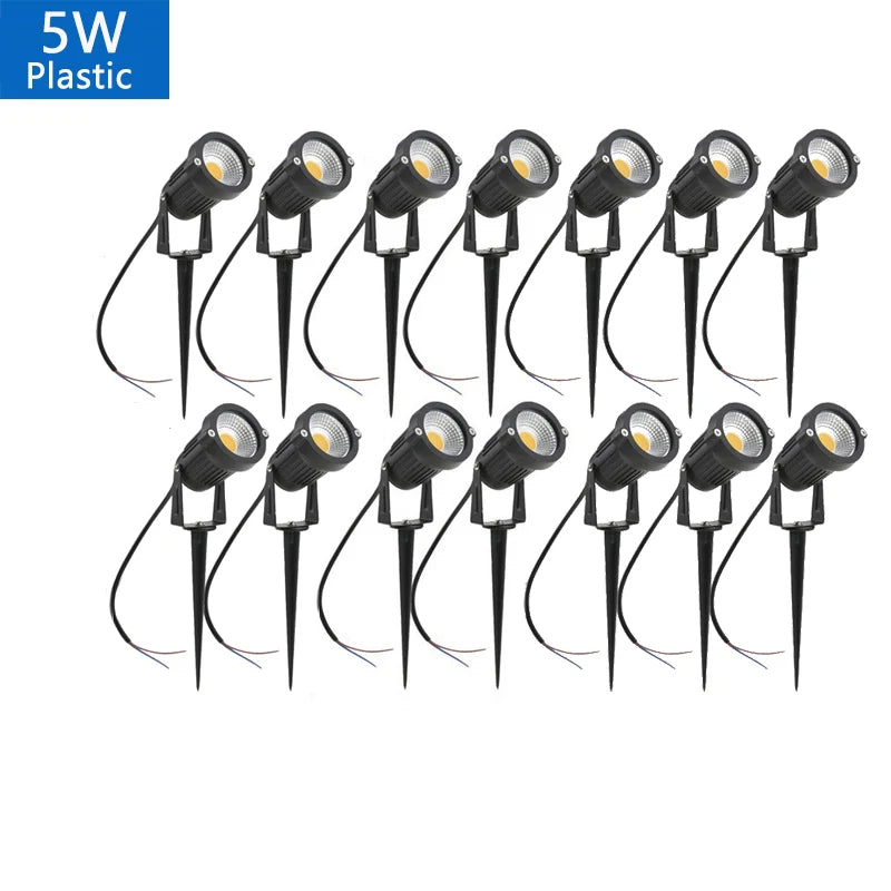 Outdoor Waterproof Spike Garden Path Green Spotlights
