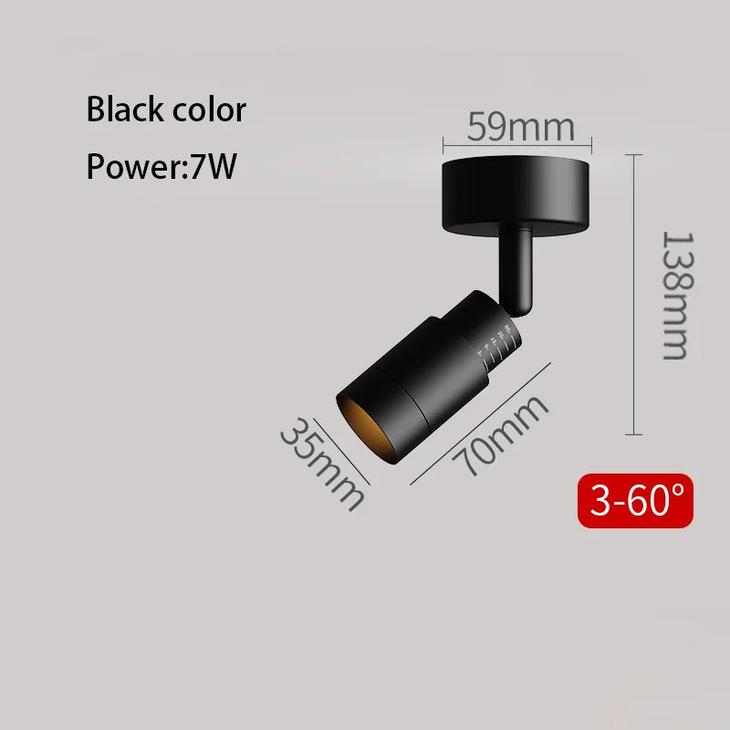 3-60 Degree Adjustable Angle Beam Led Spotlight