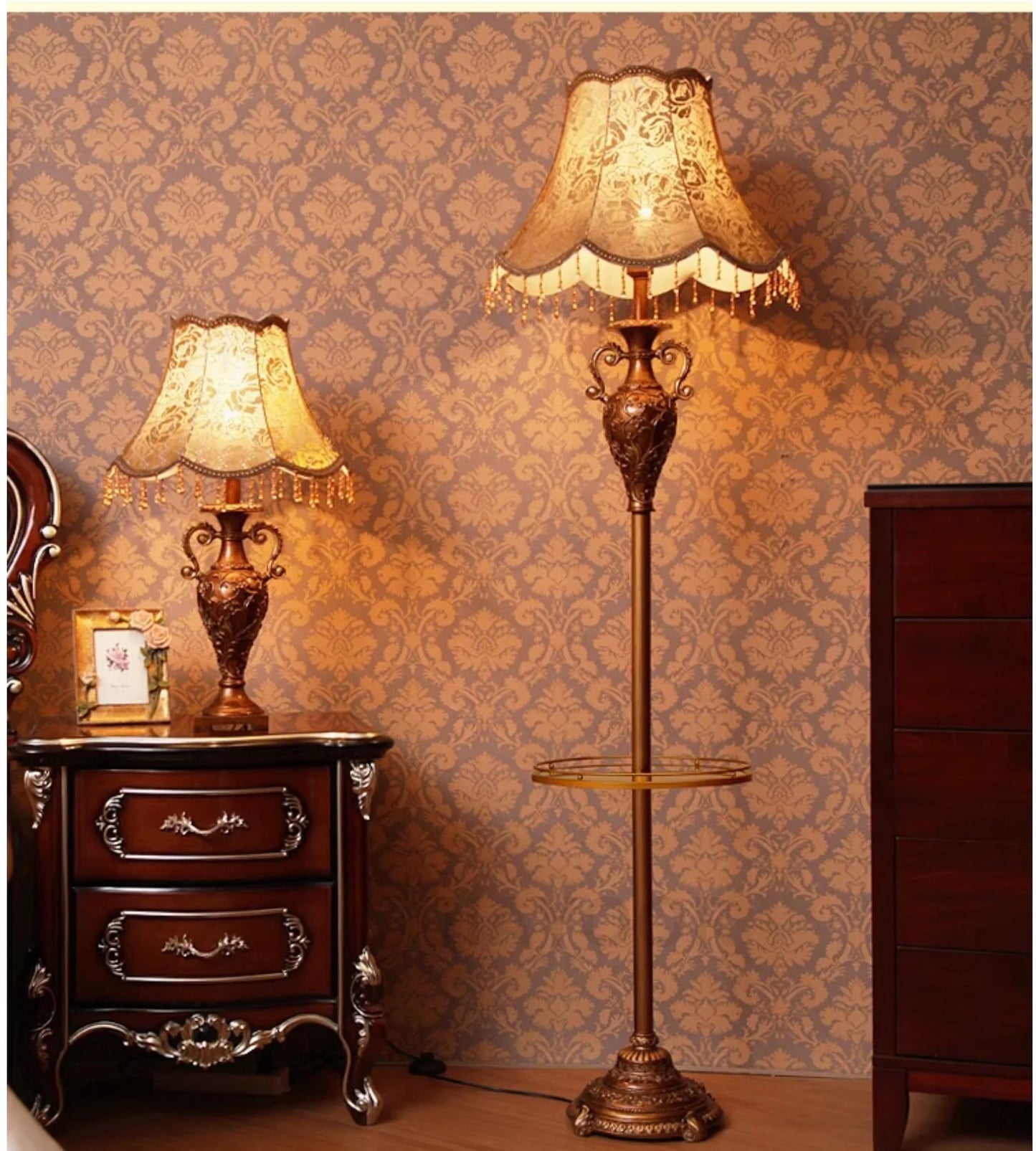 European Luxury Floor Lamp Retro Home Living Room Lamp