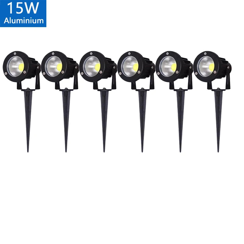 Outdoor Waterproof Spike Garden Path Green Spotlights