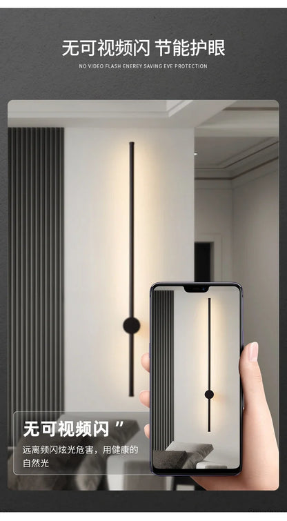 Nordic Art Design Minimalist Long Line Wall Lamps Modern