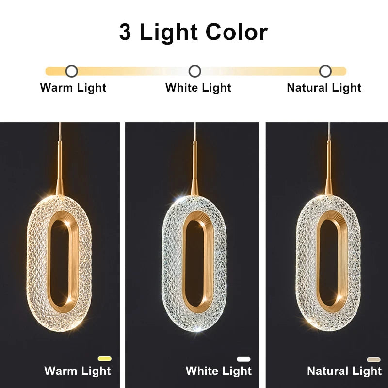 Modern Crystal LED Pendant Lamps Indoor Lighting For Home Decor