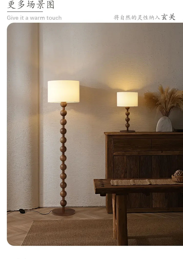 Vintage Floor Lamp Art Led Fabric Iron Vertical Light