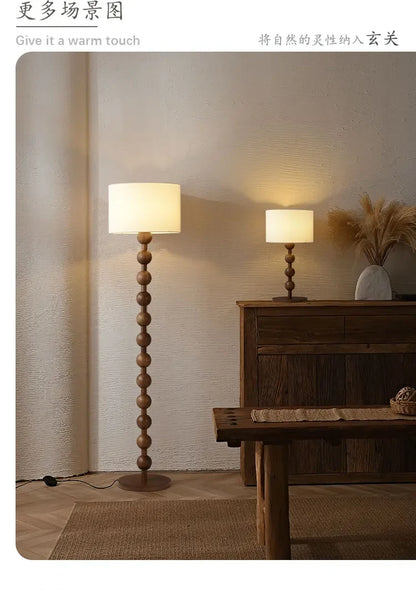 Vintage Floor Lamp Art Led Fabric Iron Vertical Light