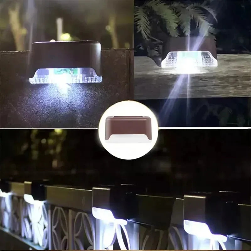 LED Solar Step Lamp Path Stair Outdoor Garden Lights