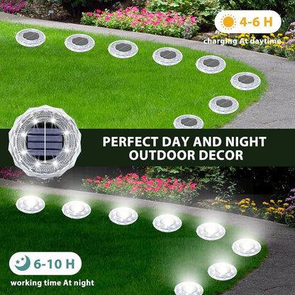 4Pack Outdoor Solar Ground Buried Light Crystal Diamond