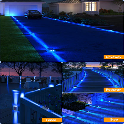 Solar Deck Lights Outdoor Warm White Driveway Lights