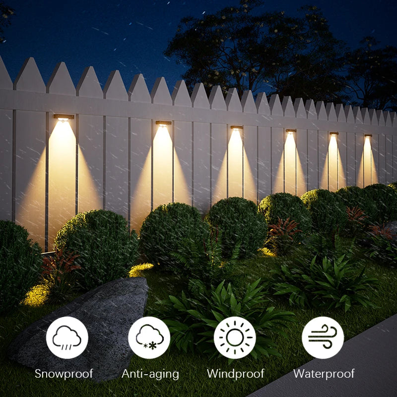 4 Pieces Solar LED Lights, Outdoor Lights Smart Light Sensor