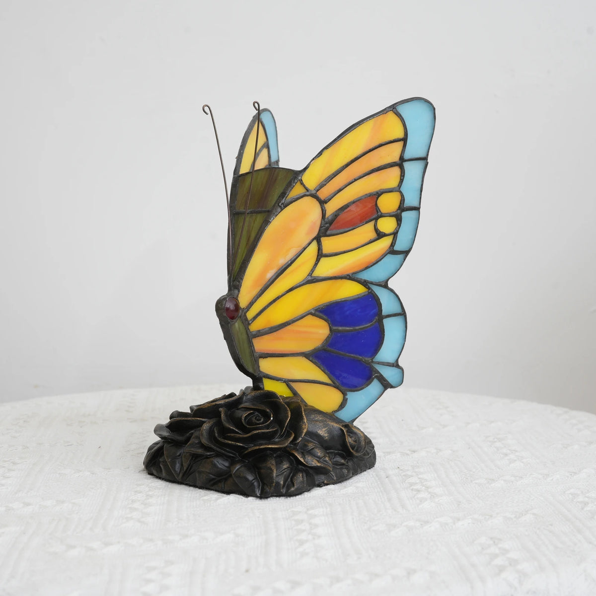 Tiffany Yellow Fairy Butterfly Nightstand Table Lamps