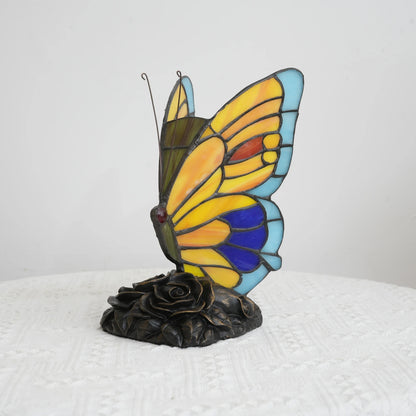 Tiffany Yellow Fairy Butterfly Nightstand Table Lamps