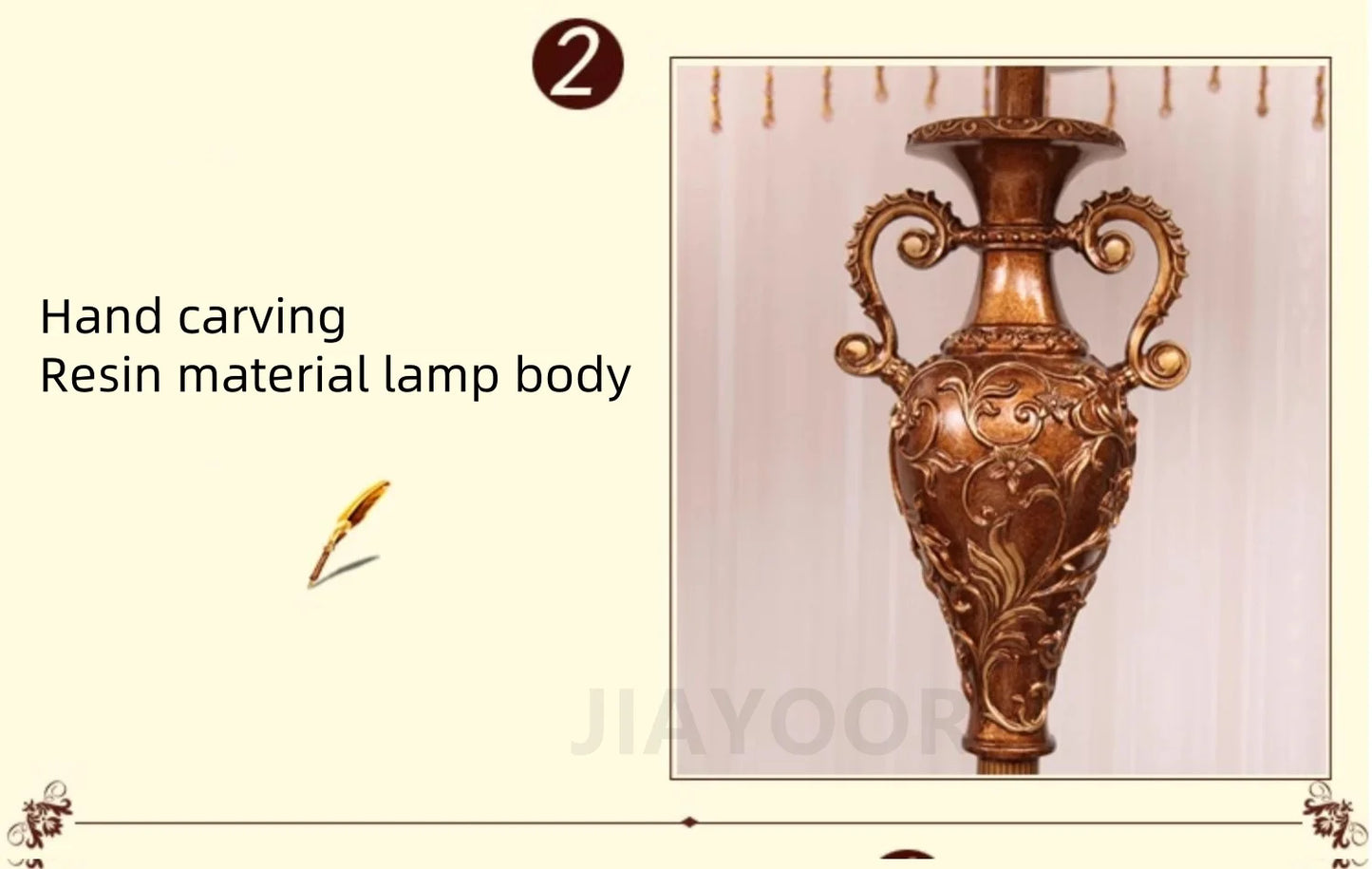 European Luxury Floor Lamp Retro Home Living Room Lamp