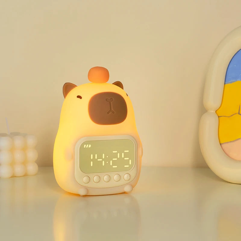 Capybara Alarm Clock with Night Lights Sleep Wake Up Clocks