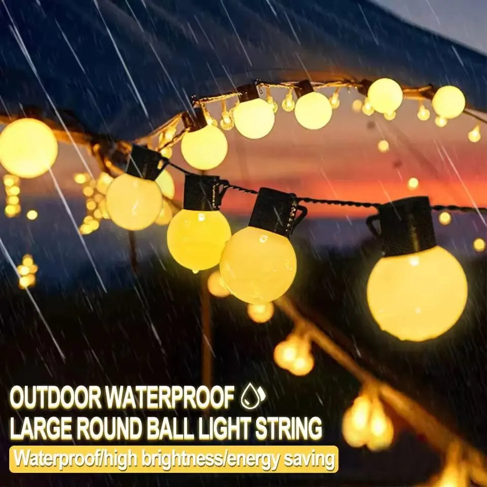 1PC LED Solar Light String Outdoor White Balls Decoration Lights