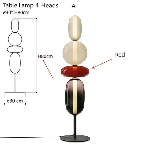 Italian Creative Colored Glass Designer LED Floor Light