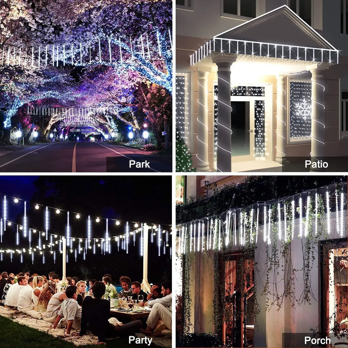 Solar Meteor Shower Lights Outdoor Meteor Lights 10Tubes