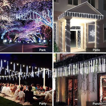 Solar Meteor Shower Lights Outdoor Meteor Lights 10Tubes
